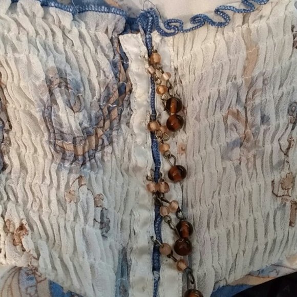 Rampage Sheer Paisley Tunic with Bell Sleeves EUC sz M - Picture 8 of 9